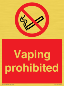 Vaping prohibited